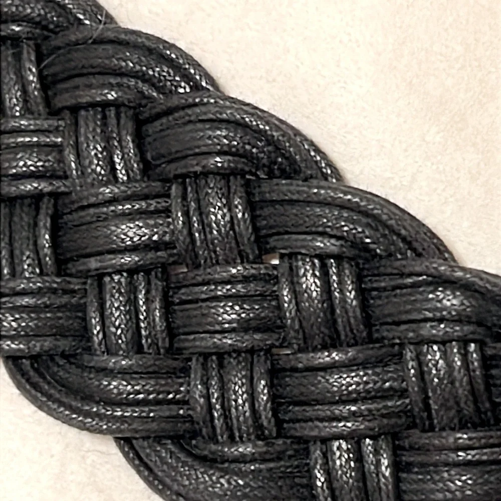 Marjorie Baer vintage braided Belt with metal buckle and beaded fringe detail - Picture 10 of 13